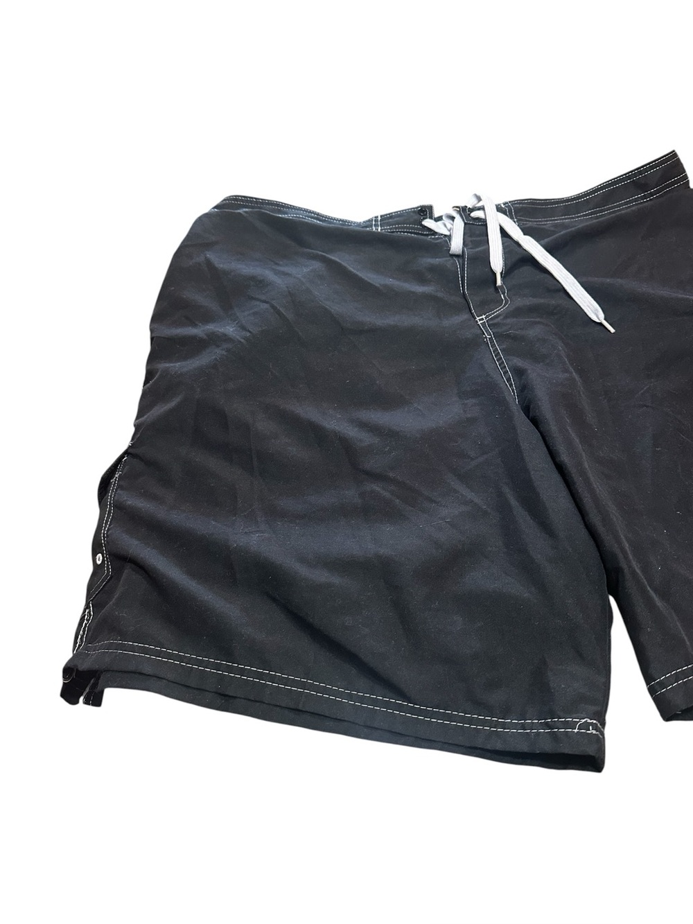 Beach Belle Swimwear Black and White Elastic Waist Swim Trunks